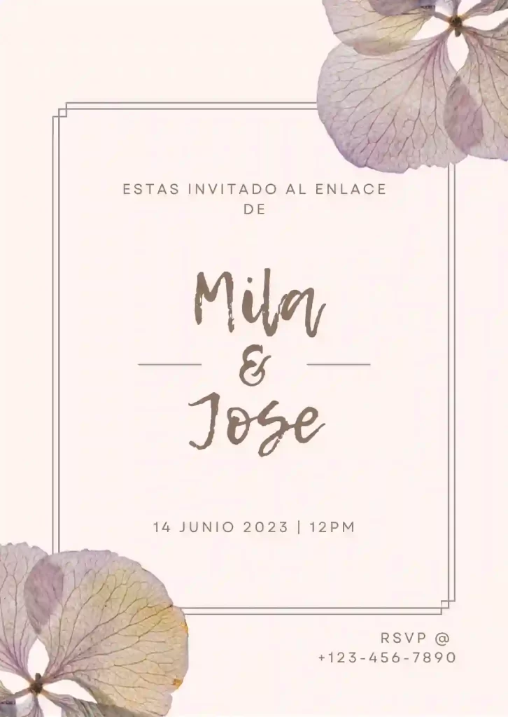 invitacion boda minimalista