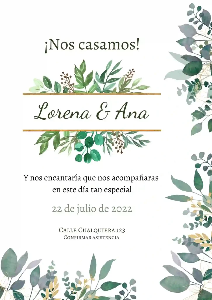 invitacion romantica